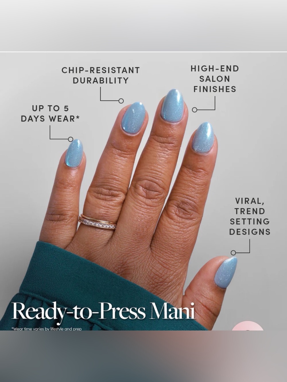 Glamnetic No Glue Press on nails- Ocean Prisim
